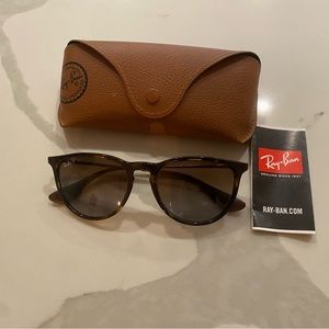 Ray-Ban Erika Polarized Sunglasses in Light Havana with Brown Gradient Lenses